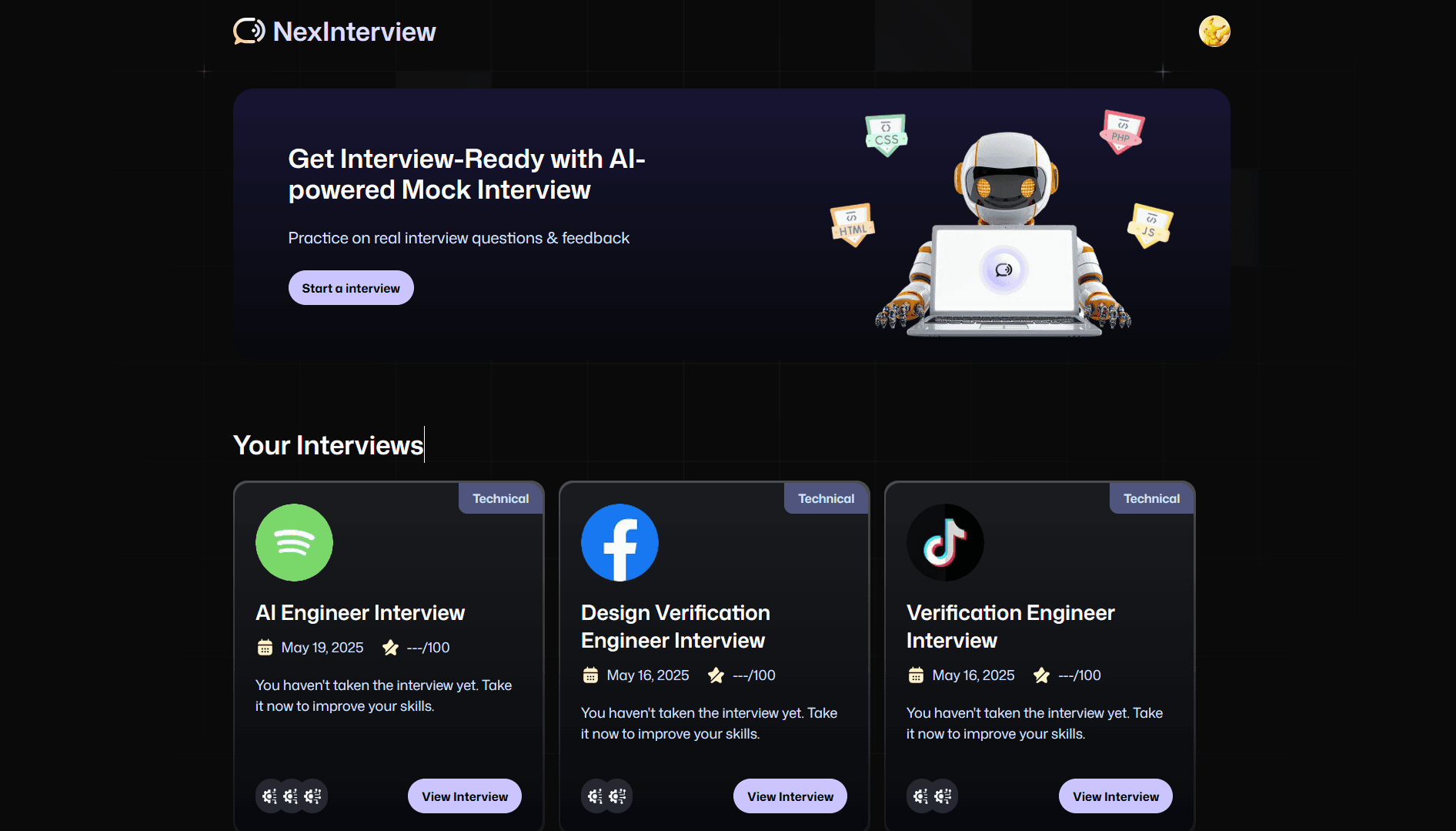 NexInterview - AI Powered Interview Preparation Platform